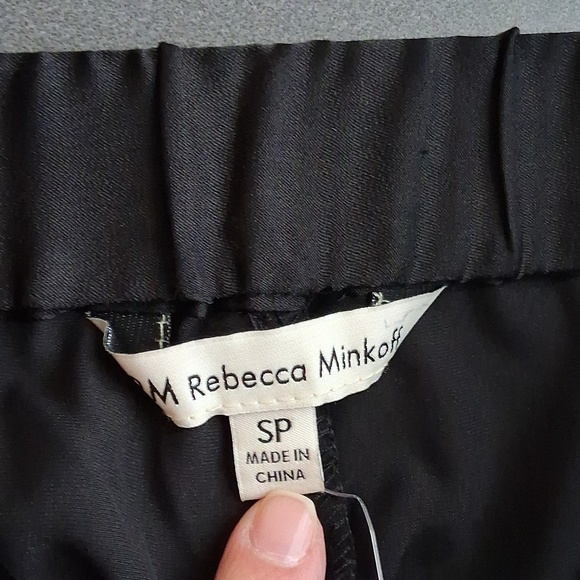 Rebecca Minkoff RM Black Satin Cargo Trousers Pants Small Petite - Picture 3 of 10